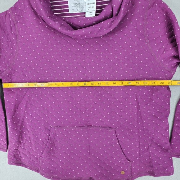 New Orvis Quilted Cowl Funnel Neck Womens Size XL Sweatshirt Double Faced Purple - Picture 4 of 5